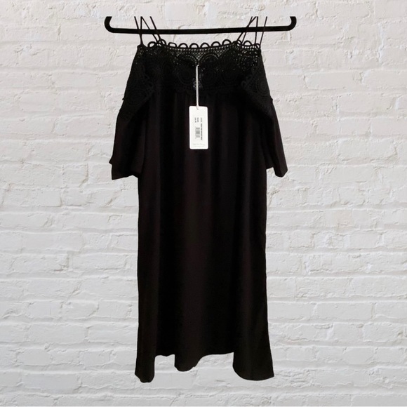 151. KOY RESORTWEAR Black Open-Shoulder Dress - NWT Size Medium - Picture 1 of 4